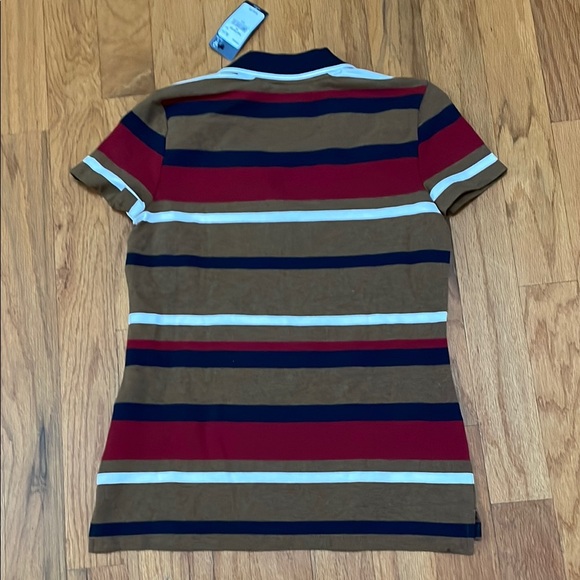 Tommy Hilfiger Striped Polo Shirt - Multicolor Ladies Size Small Collar NWT - Picture 9 of 10